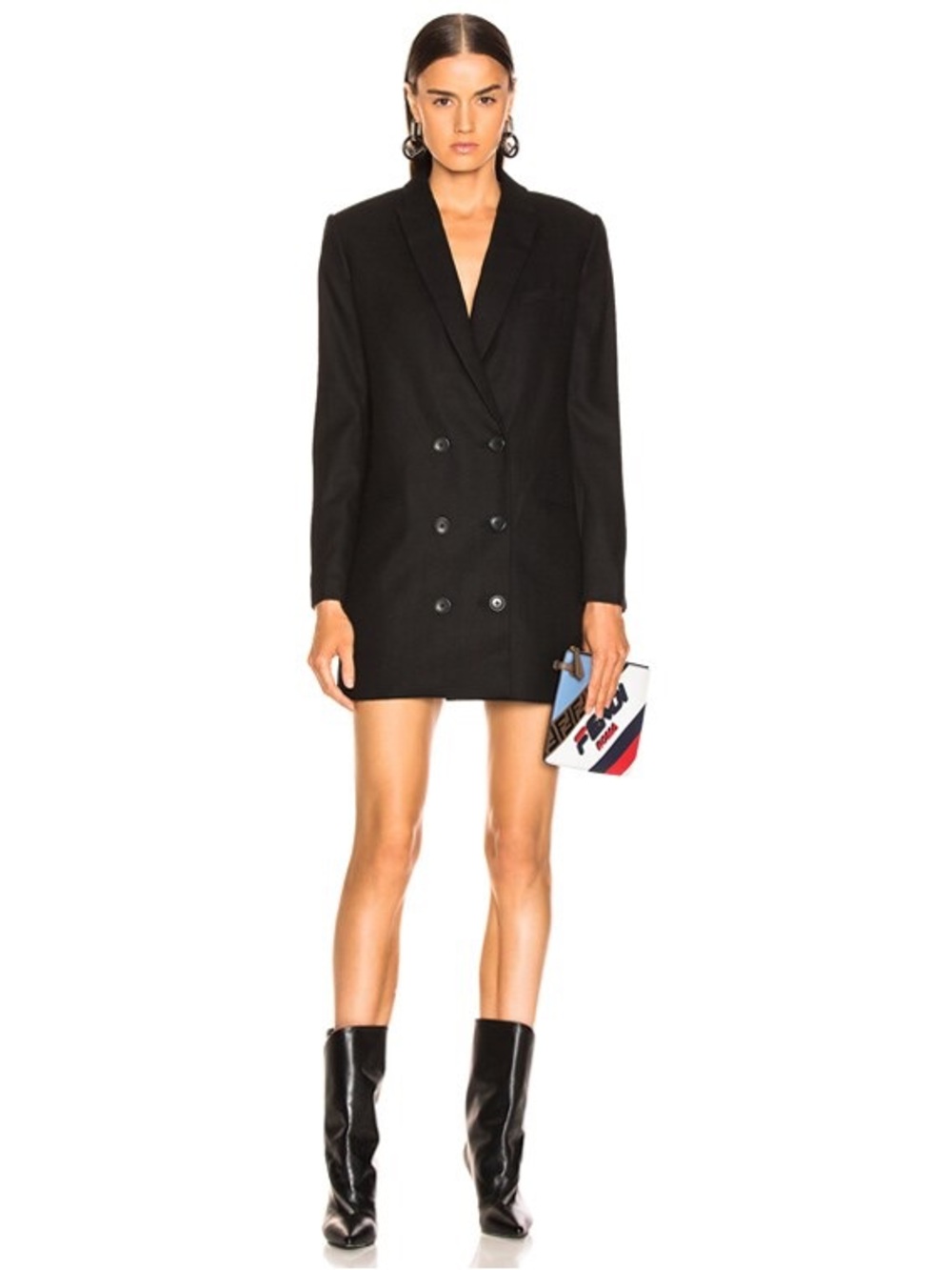 Equipment Black Double-Breasted Blazer Dress size 4